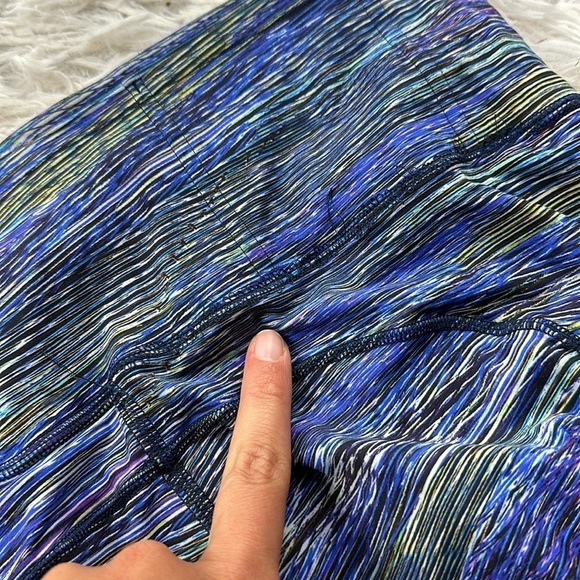 Lululemon Fast and Free Crop II 19" *Nulux Interconnect Blue Multi - Picture 5 of 6